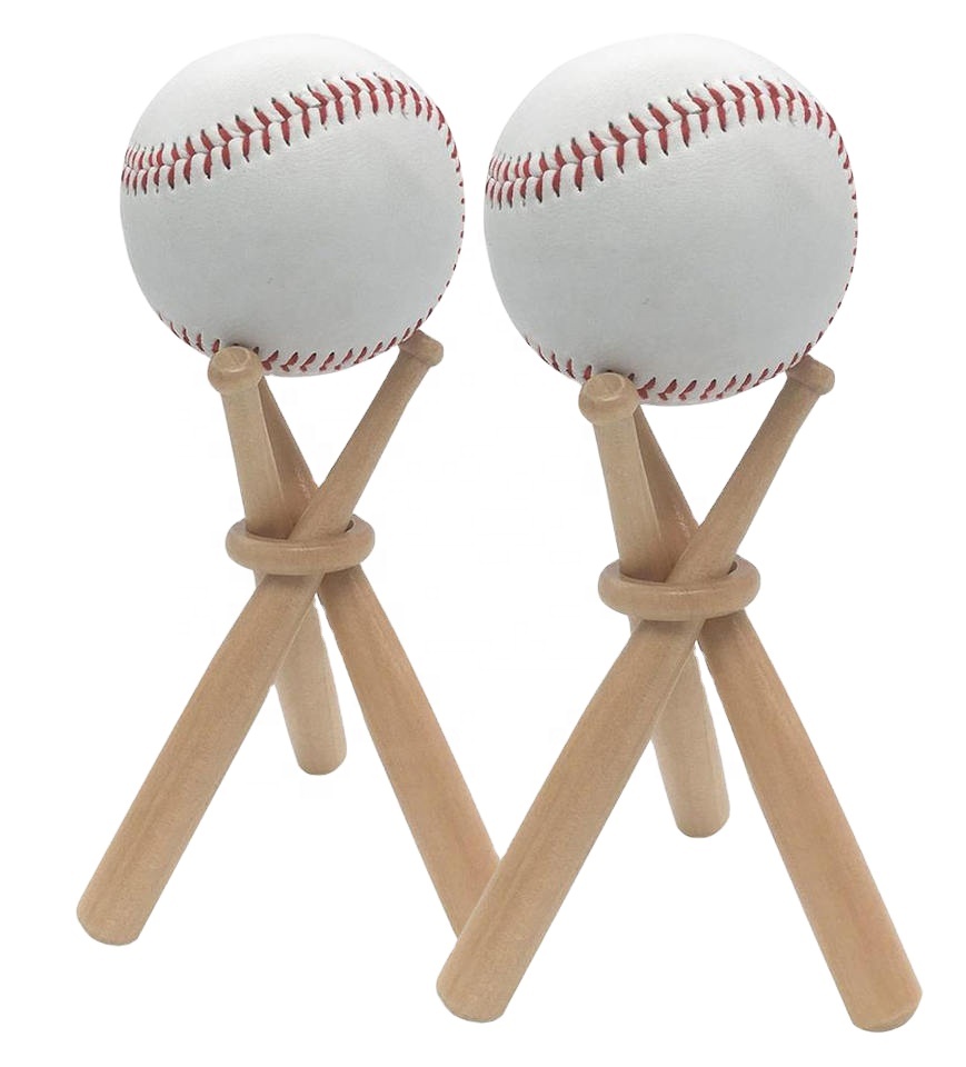 Mini Baseball Bat Display Stand Fashion Ornament Crafts Wooden Stand Holder For Outdoor Sports
