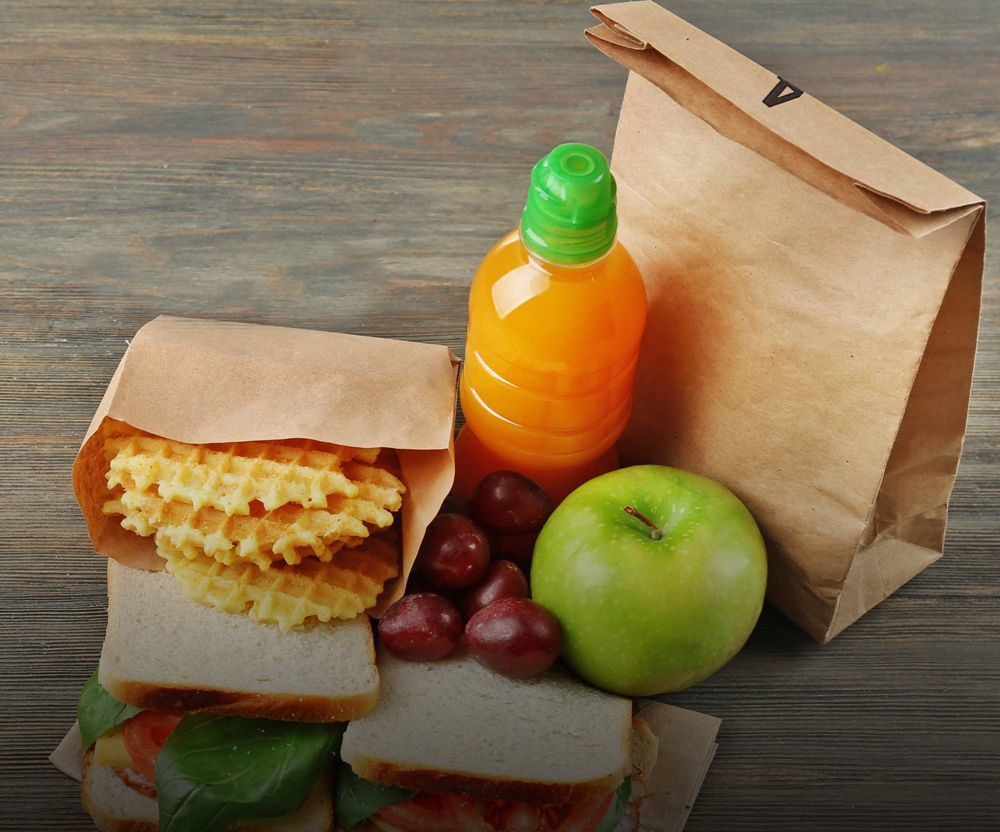 Food Delivery Kraft Paper Bag for Food Bio-Degradable Customized Size Reasonable