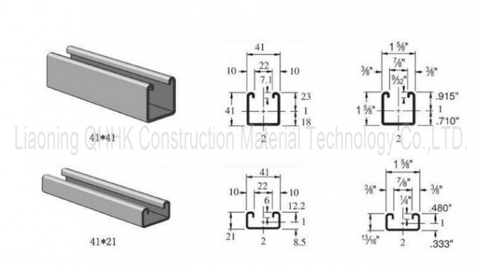 Anti Corrosion Galvanized Steel Square Tubing Z Channel 50mm To 80mm Width