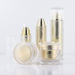 Wholesale 50g Cosmetic Packaging Sets Gold Empty Acrylic Pump Bottle Cosmetic Jar Suit from china suppliers