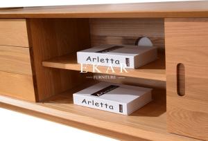 Wholesale Nordic Simple Sliding Doors New Model Oak Wood Modern TV Stand from china suppliers