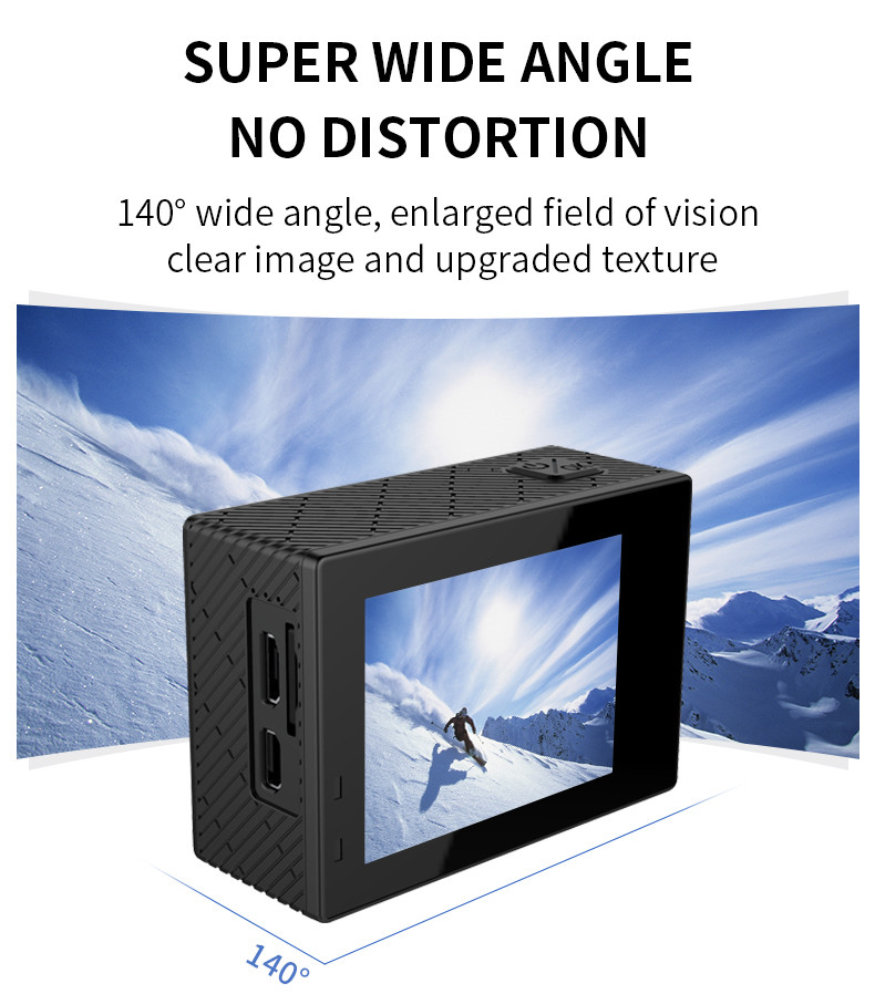 Wireless Selfie 1080P Sports Camera 400mAh Dual Screen Action