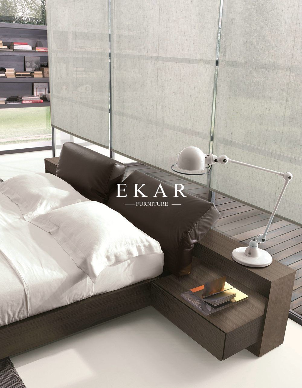 Bedroom Furniture Simple Double Wooden Bed Designs ZZ-BD014