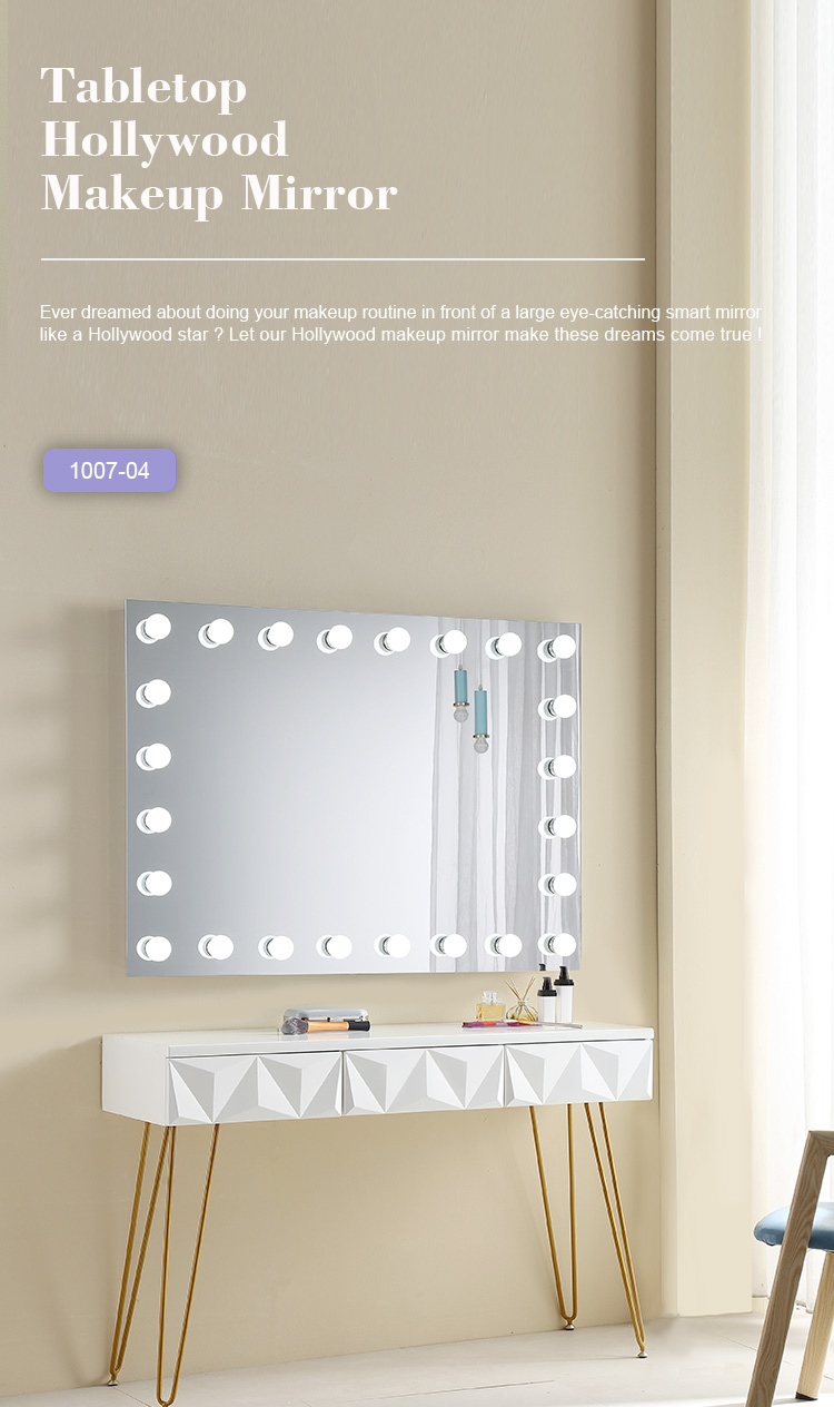 G60 24pcs Bulbs Light Up Makeup Mirror High Definition For Wall Mounting