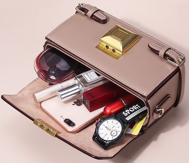 PU Leather Strap Clutch Small Square Satchel Purse Crossbody Shoulder Bag for Women