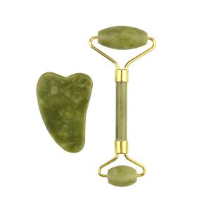Wholesale 14×5CM Green 100% Real Genuine Jade Roller Gua Sha Set Eyes Face Slimming from china suppliers