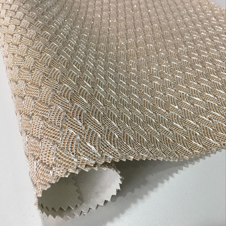Shinning Sheer Sparkle Fabric , Glitter Material Fabric Shoe Upper Pattern