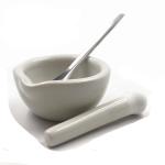 Porcelain Mortar & Pestle Set, 9oz (275ml) - Unglazed Grinding Surface -