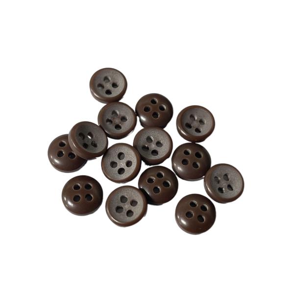 Resin Fancy Plastic Buttons 4-Holes Dark Brown Color In 15L For Sewing Shirt
