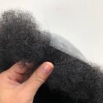 4mm 8x10 Afro Kinky Toupee Indian Human Hair pieces Man Hair Wig Poly Skin