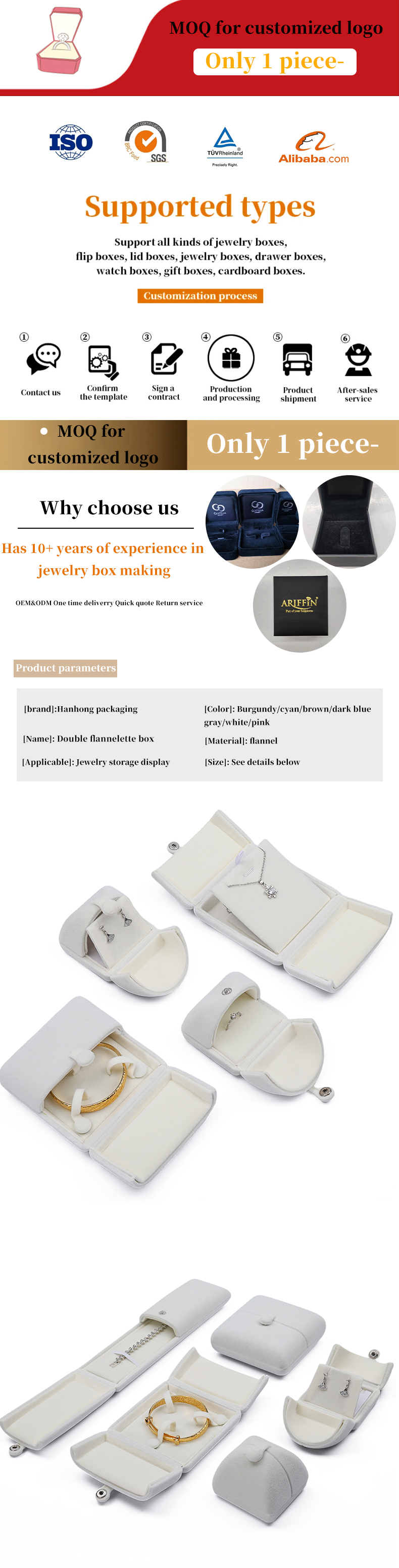 White Exquisite Velvet jewellery gift box Luxury Packaging Box For Ring Pendant