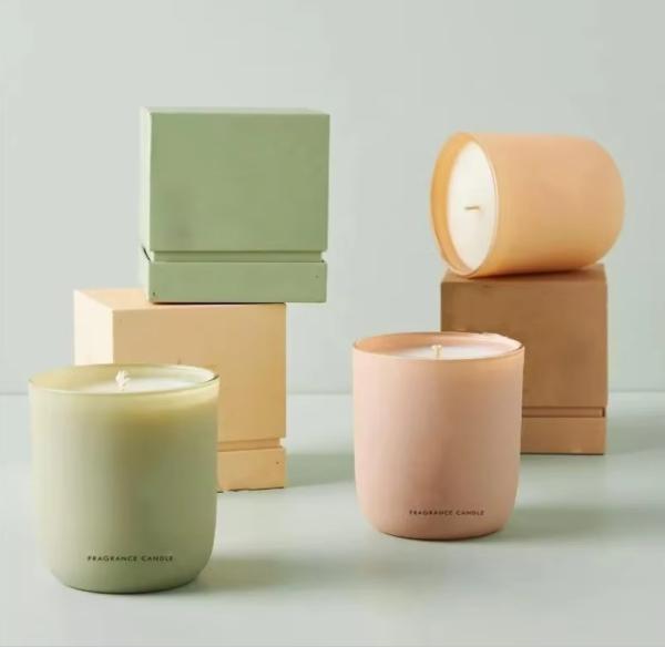 8oz Wholesale Unique Round Bottom Shape Matte Milky Luxury Glass Candle Jars