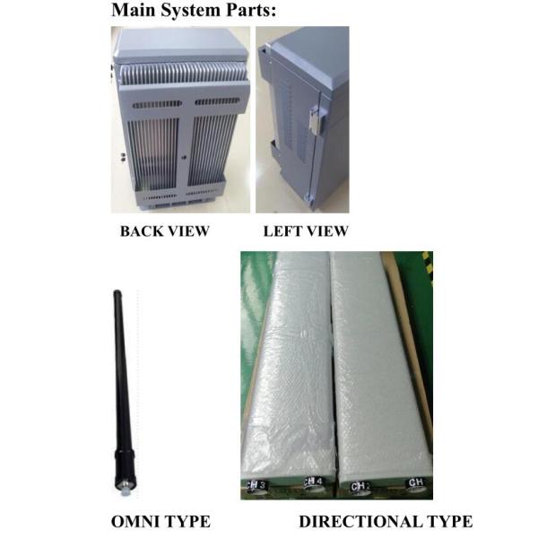 Gray Waterproof Anti Drone Signal Jammer With High Output Power , OEM / ODM Service