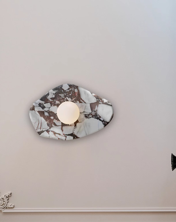 Modern simple marble creative wall lamp Italian bedroom entrance staircase study stone wall lamp
