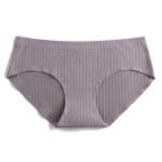 Plain Dyed Seamless Cotton Boyshorts Knitted Laser Cut Briefs Middle Waist