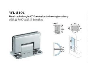 Wholesale bevel circinate 90 degree double side glass clamp stainless steel glass door hardware for shower door WL-8101 from china suppliers