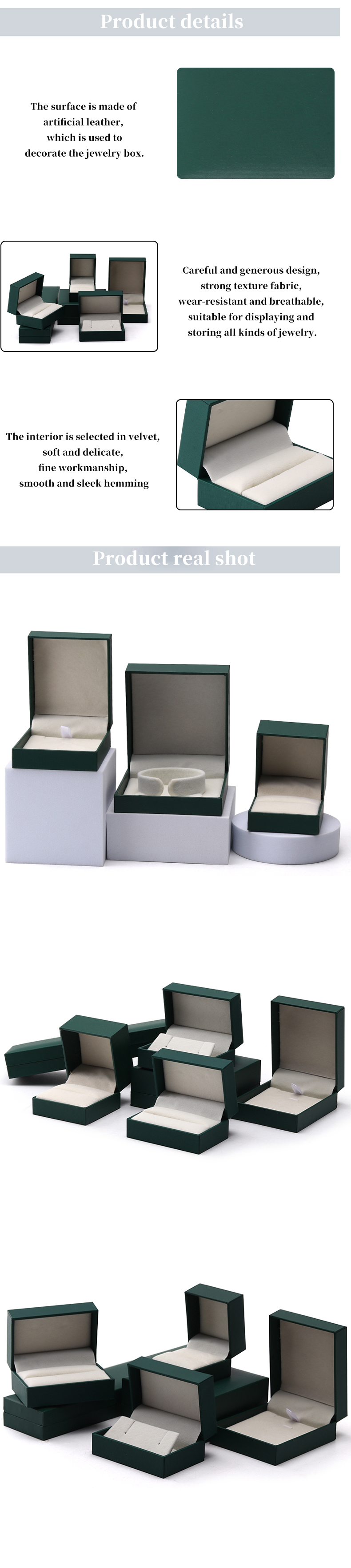 Luxury Green Jewelry Paper Box Earrings Necklace Pendant Ring Packaging Custom Logo