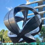 Custom Stainless Steel Sphere Sculpture With Matte Surface For Outdoor