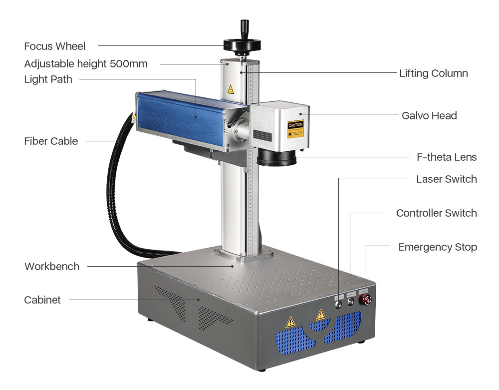 Portable Laser Fiber Marking Mahine For Metal Mark Number Picture Mark