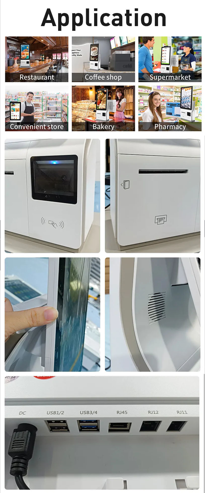Lce Capacitive Touch Screen Pos Terminal Cash Register Service Terminal Payment Kiosk