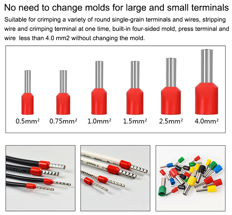 Speed Crimping Loose Insulated Tube Terminal Crimp Machine with Four Edge Crimping
