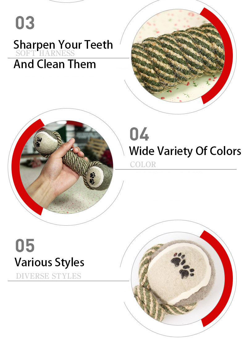 Pet Dog Teething Chew Toy Cotton Rope To Relieve Boredom Gnawing Interactive Dog Toy