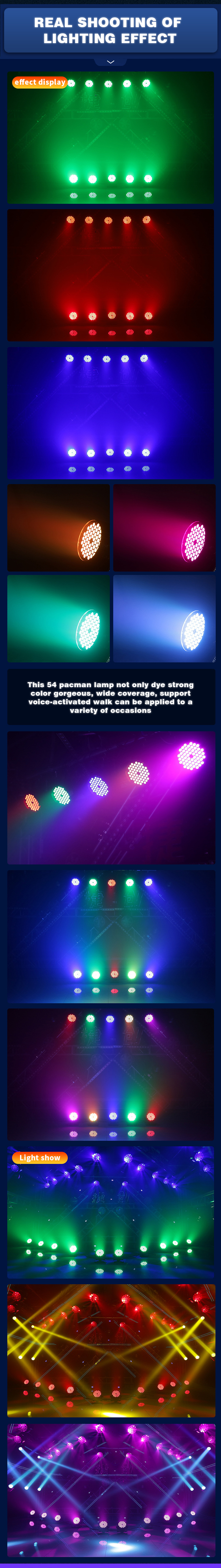 54pcs*3W RGBW LED Par Can Lights for Wedding Party Performance Bar Event Disco Stage