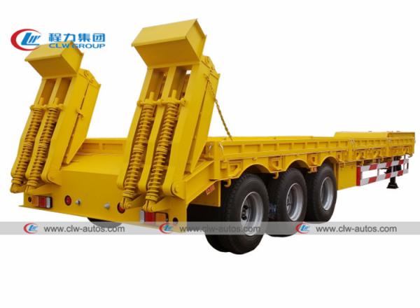 Heavy Duty 3 Axle Lowboy Lowbed Semi Trailer 60 Tons 80 Tons For Excavating