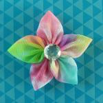 Customized Elegant Sheer Fabric Flowers Garment Craft Handmade Flowers For Girls