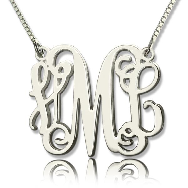 1.8ft 0.07oz Personalized Monogram Necklace Gold Plated Three Letter Necklace