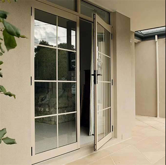 Finished Aluminum Double Glazed Casement Doors For Commercial Buildings And Offices