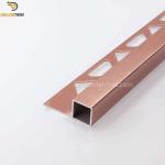 Box Closed Edge Metal Tile Trims Polish Rose Gold Color 10mm Size