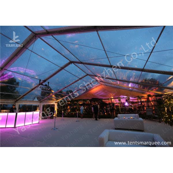 Clear Top / Wall PVC Fabric Cover Outdoor Luxury Wedding Tents With White Linings
