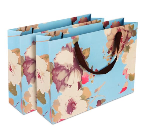 Delicate Design Custom Printed Paper Bags / Paper Merchandise Bags OEM / ODM