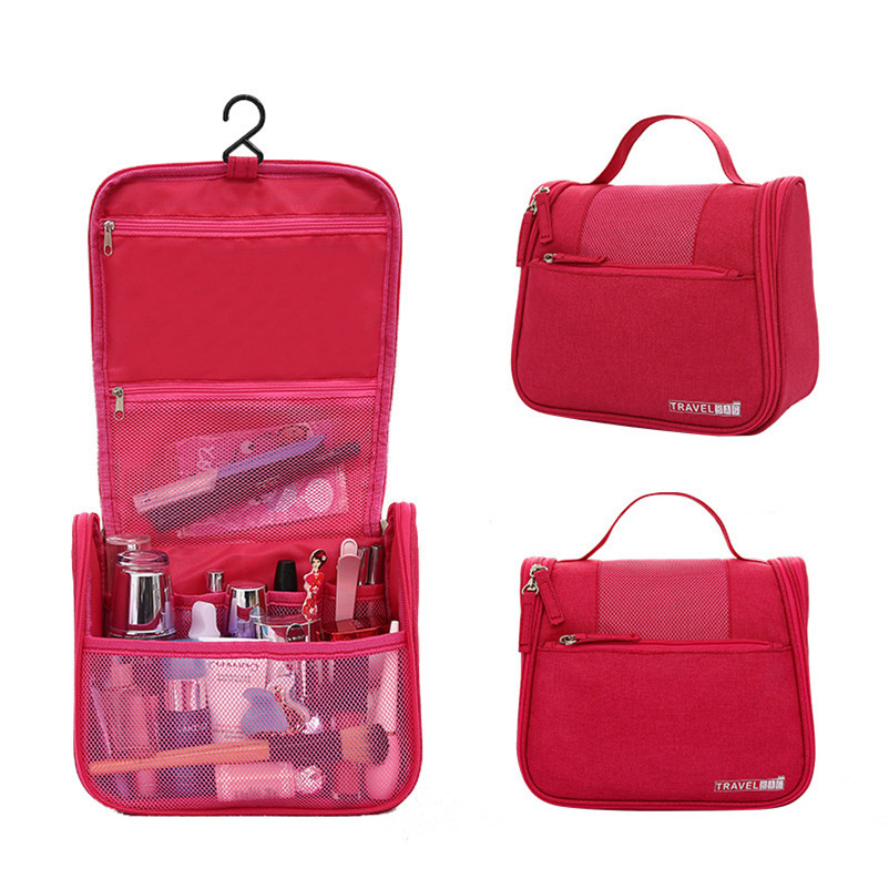 Women Waterproof Oxford Hanging Cosmetic Bag For Travel