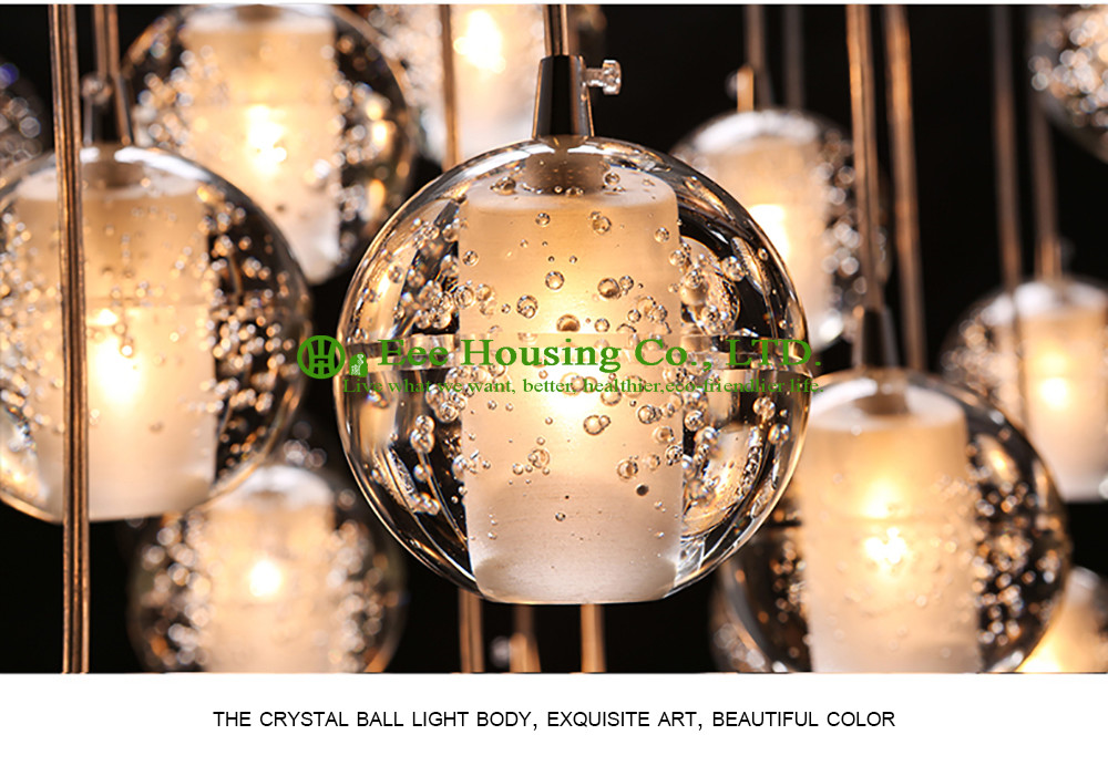 Beautiful Color Crystal Sphere Lamp Led Bulb Lighting Pendant Light