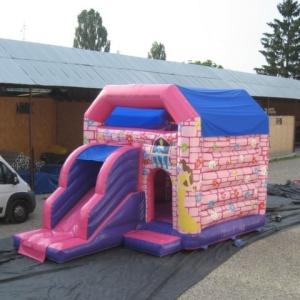 Wholesale Pink Waterproof Princess Combo Bounce House With Single Slide from china suppliers