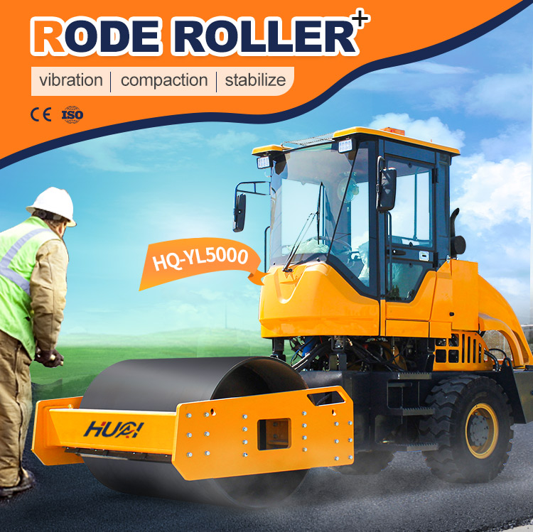 Double Drum Roller 5 Ton Asphalt Road Roller HQ-YL5000 for Durable Road Construction