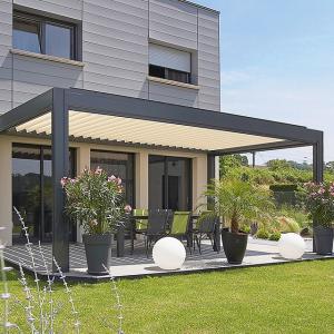 Wholesale SS304 RAL9016 Folding Aluminium Garden Gazebo Louvered Roof from china suppliers