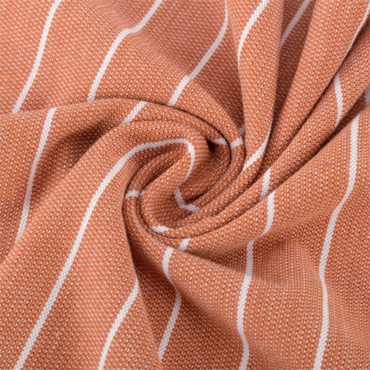 Cotton And Linen Single Jersey Striped Material Fabric For T Shirt
