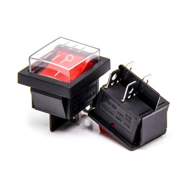 KCD4 DPST ON - OFF 4 Pin Rocker Boat Red Green Color Switch 15A / 20A AC 250V /