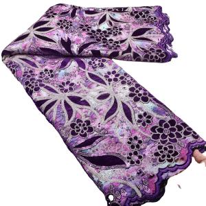 Wholesale Wholesale price 2023 african velvet lace fabric with sequins french lace for wedding dress Austria lady fabric Ghana lace from china suppliers