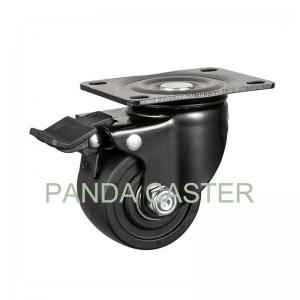 Wholesale Black Low Profile Swivel Casters And Wheels 65mm With Double Brake from china suppliers
