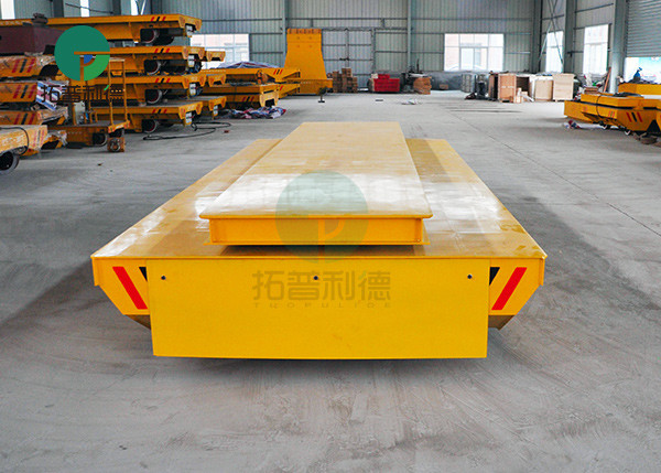 Open Dies Handling Cable Drum Power Steerable Railway Transfer Trolley With Hydraulic Lifting Device