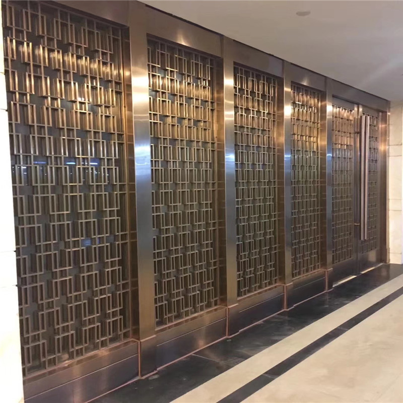 Gold Stainless Steel Perforated Panels For Hotels/Villa/Lobby Interior Decoration