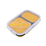 2 Compartment Lunch Box Silicone Household Products Collapsible Lunch Containers