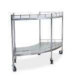 Stainless Steel 304 Fan Shape Trolley 2 Shelf Removal SS Trolley