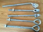 Forged Triple Eye Ground Anchor Rod / Red Painted Thimble Eye Anchor Rod