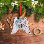 Sublimation Blank Metal Angel Wings Christmas Ornaments Sublimation Christmas