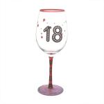 High Quality Personalized Glitter Tem Birthday Gift Red Wine Glass